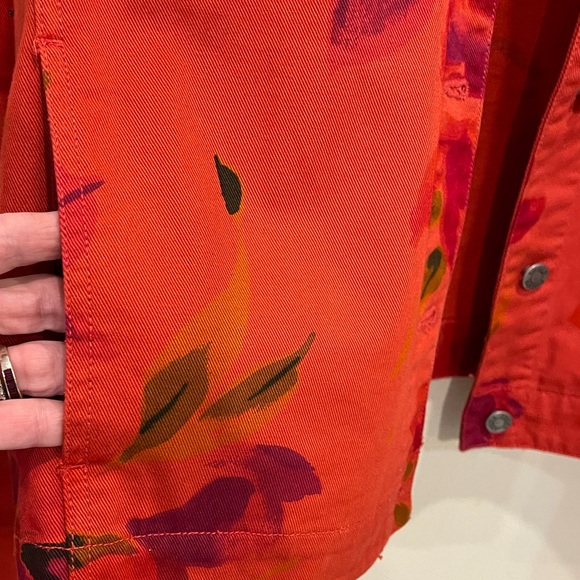 Chicos Denim Floral Jacket - Picture 4 of 13
